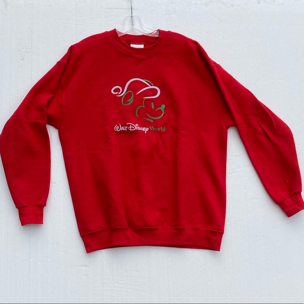Walt Disney World Mickey Mouse Christmas Sweatshirt Sz Large